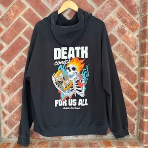 Assholes Live Forever Hoodie Mens Size XL Black Death Comes For Us All